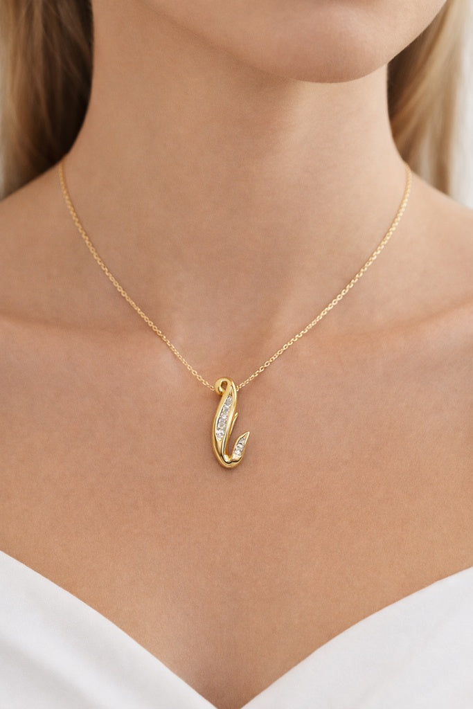 10K DELICATE S SHAPE DIAMOND PENDANT – JY Jewelry Wholesale