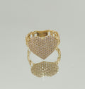 10K CHINO LINK CZ HEART RING – 7 & 8 – JY Jewelry Wholesale