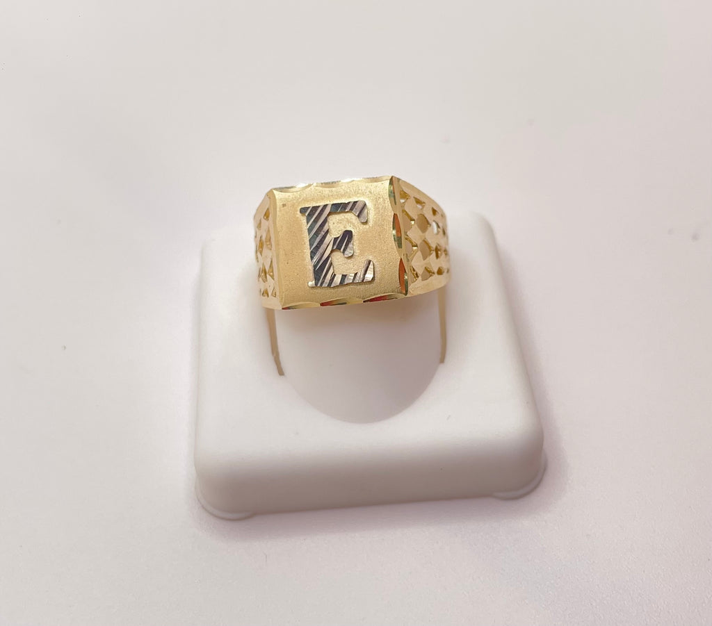 10K MEN'S LETTER "E" RING – 10 – JY Jewelry Wholesale