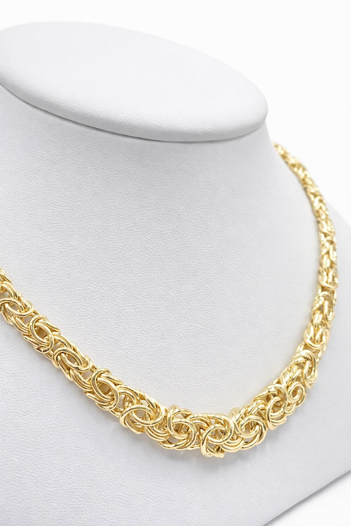 10K DEGRADING BYZANTINE NECKLACE – 18" – JY Jewelry Wholesale