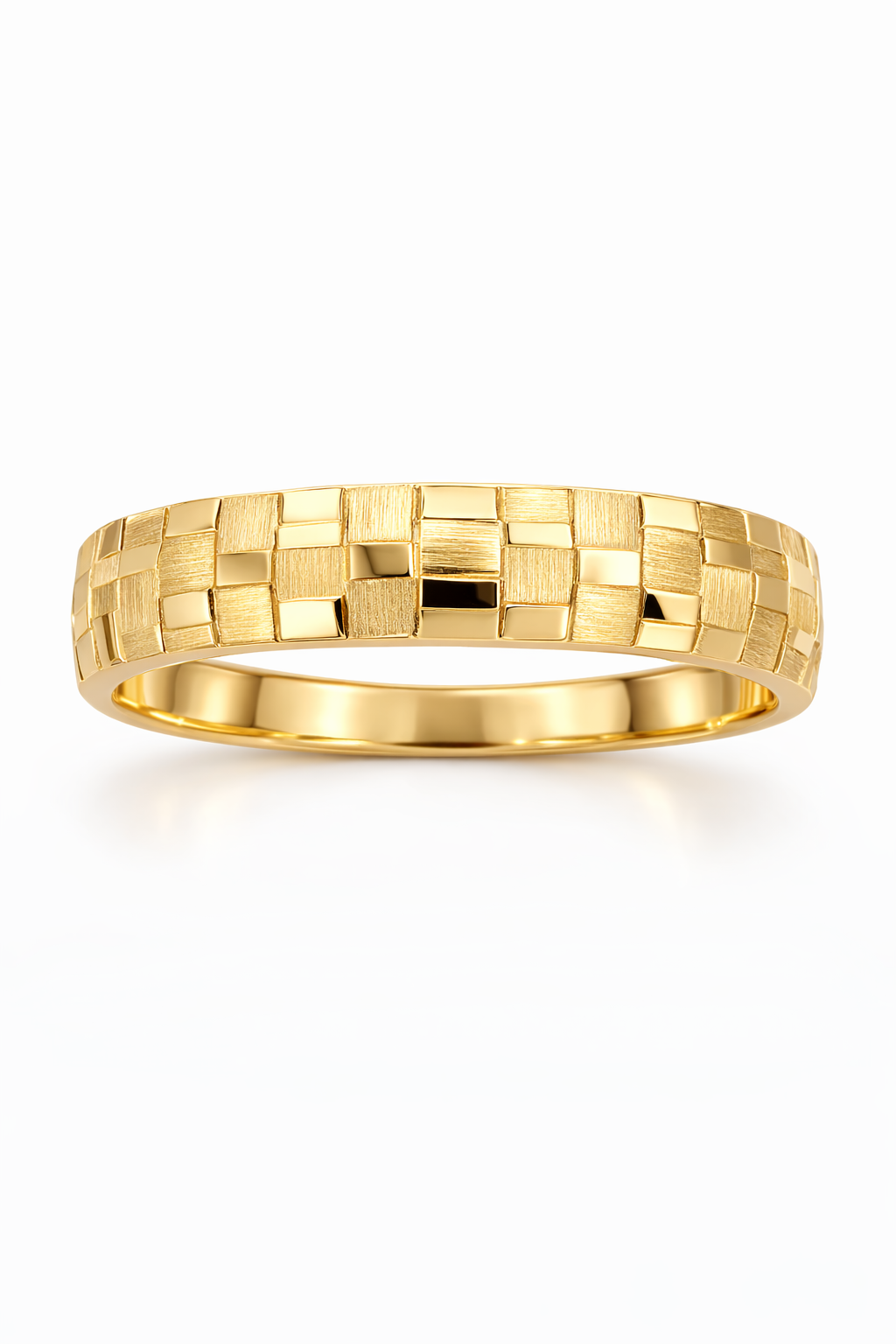 14K SQUARE CUT WOMAN'S BAND RING – 6.5 – JY Jewelry Wholesale