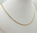 10K TWO TONE CUBAN CURB FLAT CHAIN 20" 2.5MM – JY Jewelry Wholesale