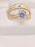14K WHITE SPARKLIN DETAIL WOMAN'S ENGAGEMENT RING – 7 & 8 – JY Jewelry Wholesale