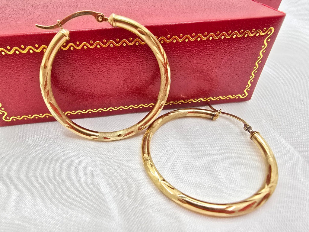 10K TWIS HOOPS EARRINGS – 5 3MM – JY Jewelry Wholesale