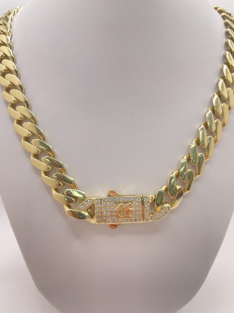 14K MONACO STYLE CHAIN – 20" 11MM – JY Jewelry Wholesale