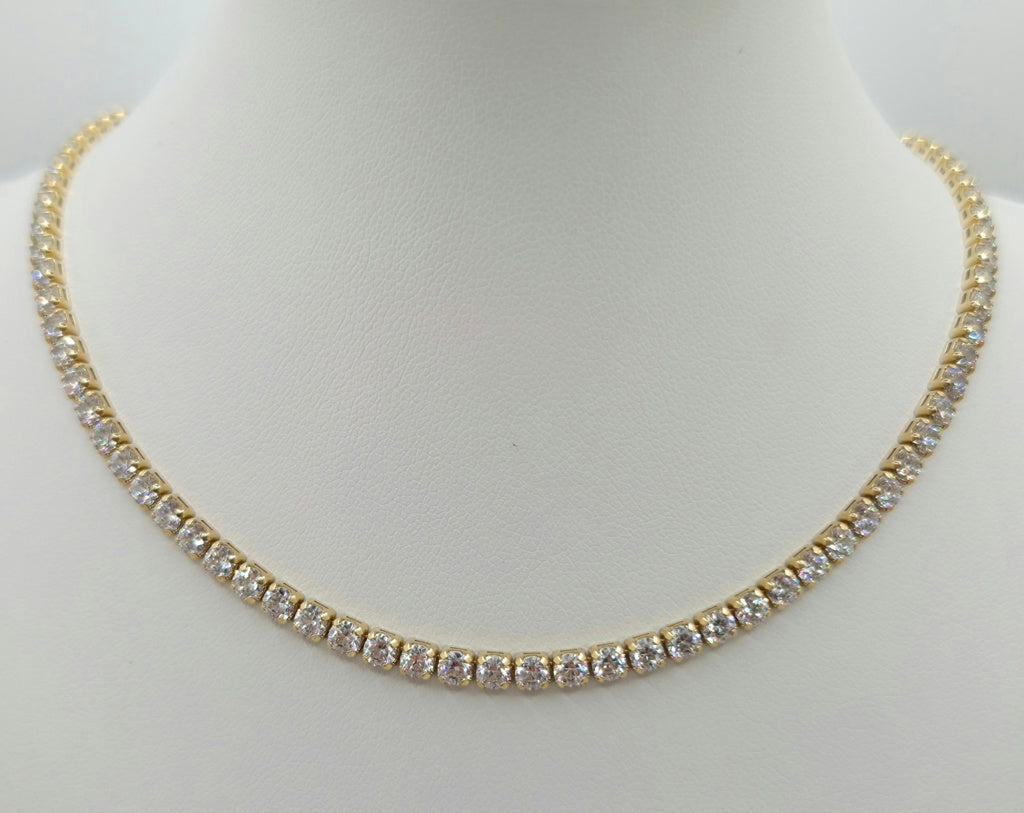 10K TENNIS STYLE NECKLACE CZ – 20" 3.5MM – JY Jewelry Wholesale