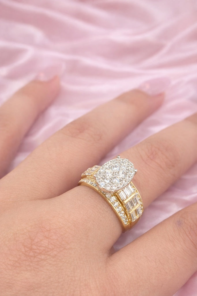 10K ELEGANT BAGUETTE OVAL DESIGN RING – 7 & 8 & 9 – JY Jewelry Wholesale