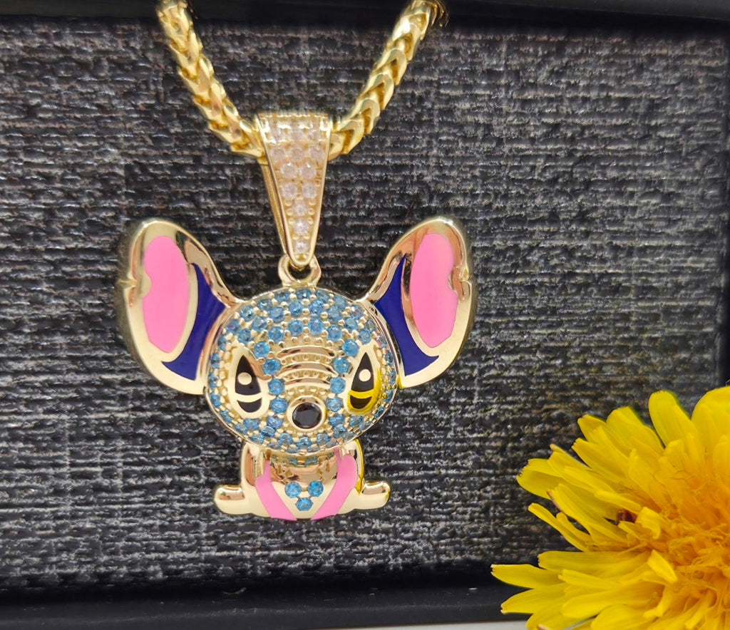 10K CZ SKY BLUE STITCH PENDANT – JY Jewelry Wholesale