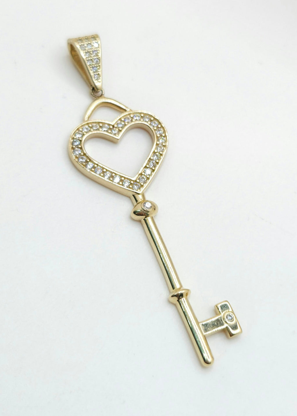 14K CZ HEART KEY PENDANT – JY Jewelry Wholesale