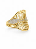 14K MODERN BAR DESIGN CZ DETAILS RING – 8 – JY Jewelry Wholesale