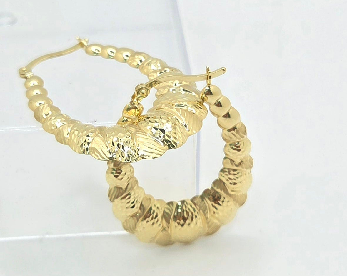 10K VINTAGE SHRIMP DESIGN HOOPS EARRINGS – JY Jewelry Wholesale
