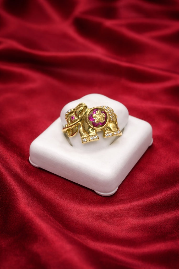 10K PINK DETAILS ELEPHANT RING – 7 – JY Jewelry Wholesale