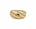 14K YG MODERN CZ SPIRAL RING – 7.5 & 8 & 8.5 – JY Jewelry Wholesale