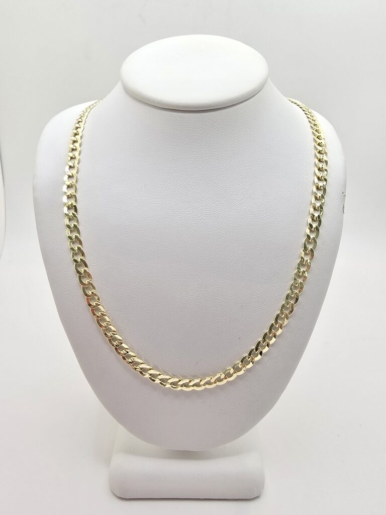 14K HOLLOW CUBAN CURB FLAT CHAIN – 20" 5MM – JY Jewelry Wholesale