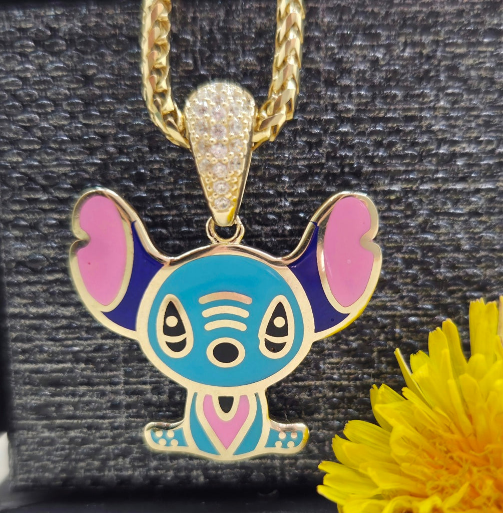 10K SKY BLUE FLAT STYLE STITCH PENDANT – JY Jewelry Wholesale