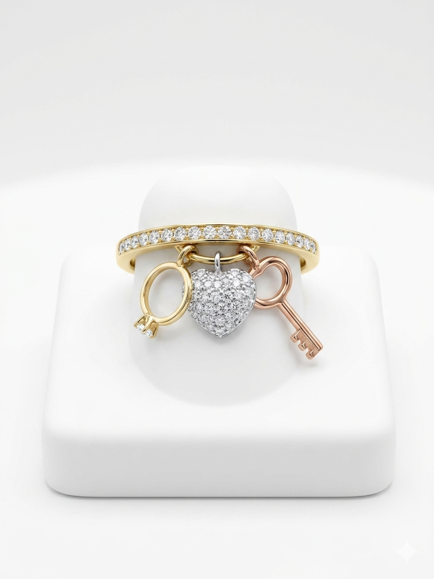 10K MODERN WITH PENDANT CZ DETAIL RING – 6.5 – JY Jewelry Wholesale