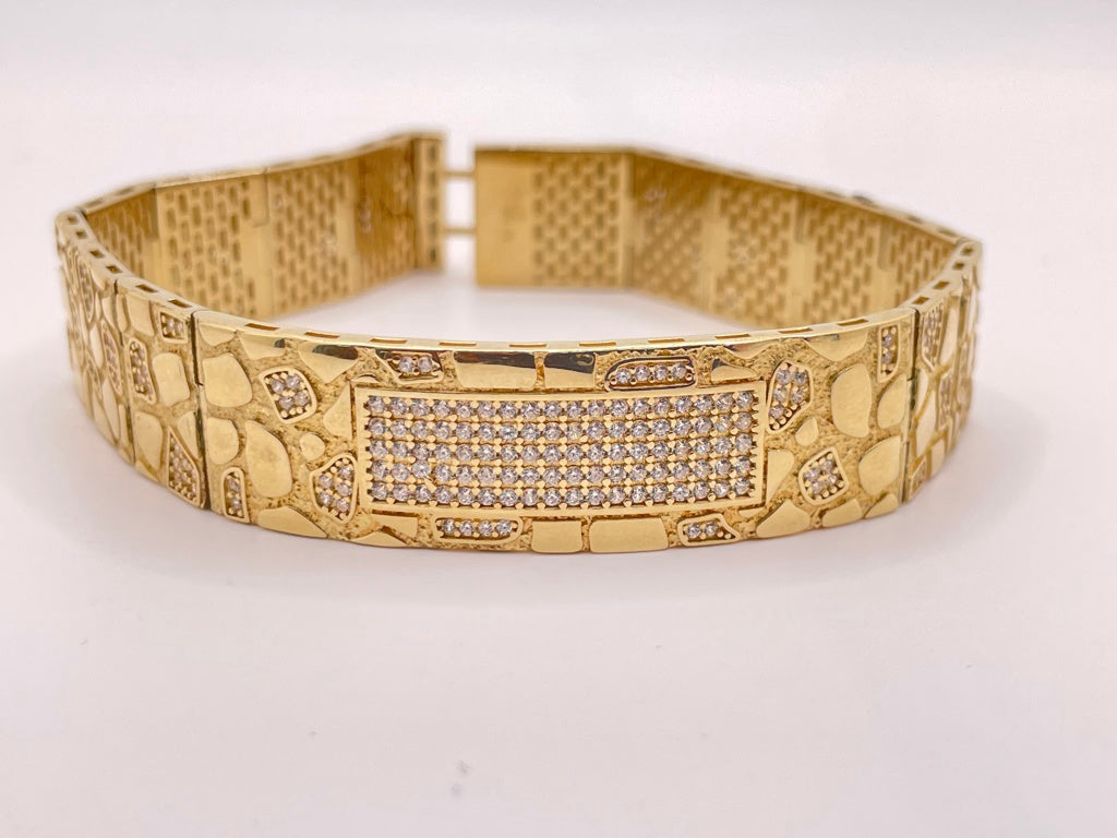10K CZ NUGGETS BRACELET – 8" 15MM – JY Jewelry Wholesale