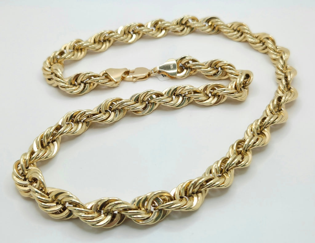 10K ROPE CHAIN – 26" 12.5MM – JY Jewelry Wholesale