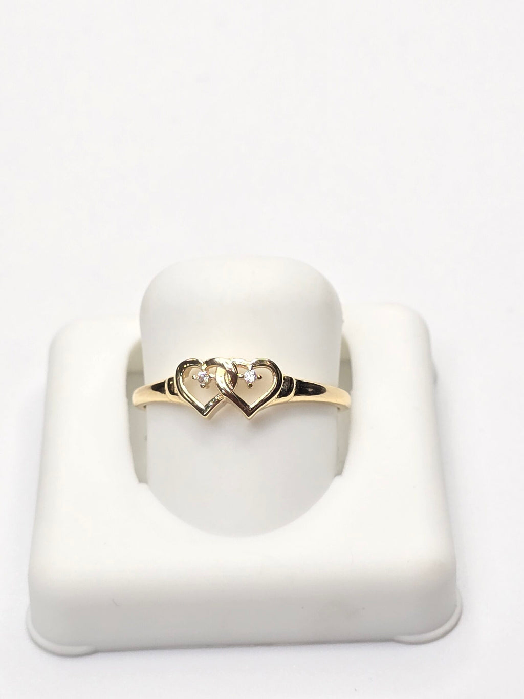 14K TWO SMALL SILHOUETTE HEART RING – 7 – JY Jewelry Wholesale