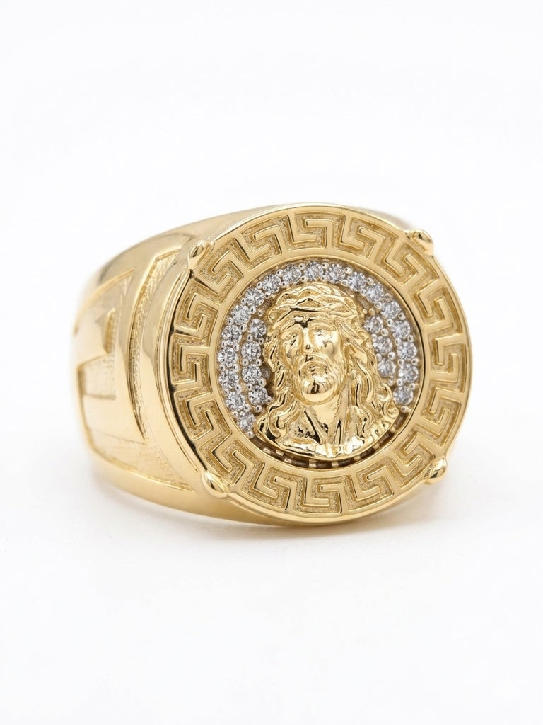 10K GREEK JESUS FACE RING – 11.5 – JY Jewelry Wholesale