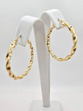 10K ROPE DESIGN TWISTED HOOPS EARRINGS – 3MM – JY Jewelry Wholesale