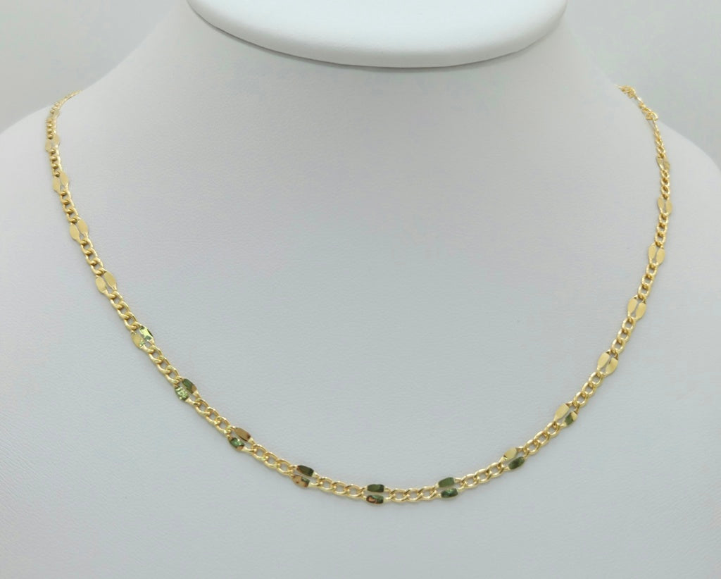 10K HOLLOW MIRRIOR CURB CHAIN – 20" 2.5MM – JY Jewelry Wholesale