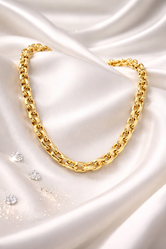 14K MODERN PAPER CLIP NECKLACE – 16" – JY Jewelry Wholesale