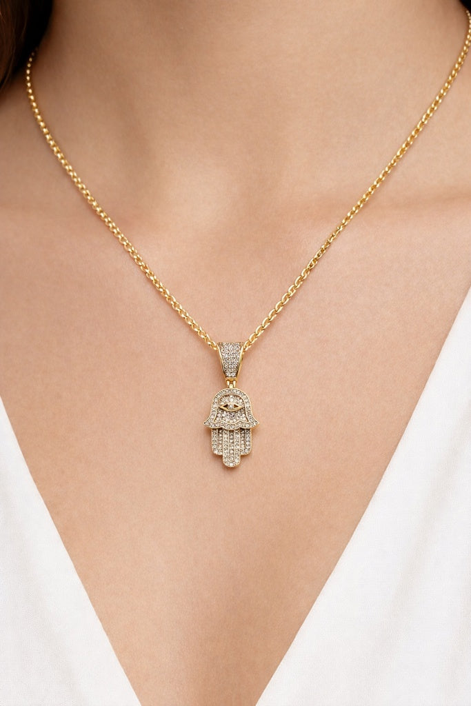 10K DIAMOND HAMSA PENDANT – 0.37CT – JY Jewelry Wholesale