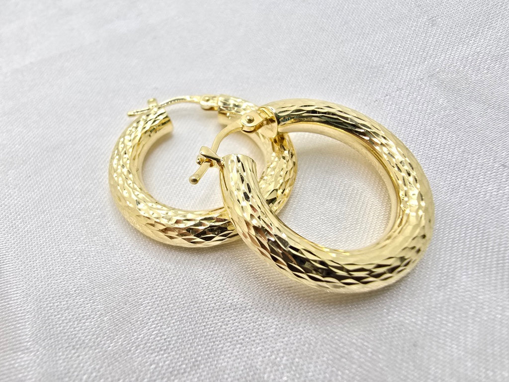 10K DIAMOND CUT HOOPS EARRINGS – 2 – JY Jewelry Wholesale