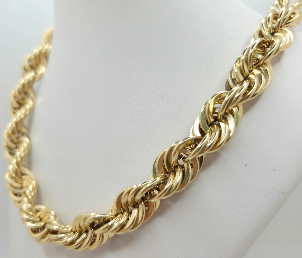 10K ROPE CHAIN – 26" 12.5MM – JY Jewelry Wholesale