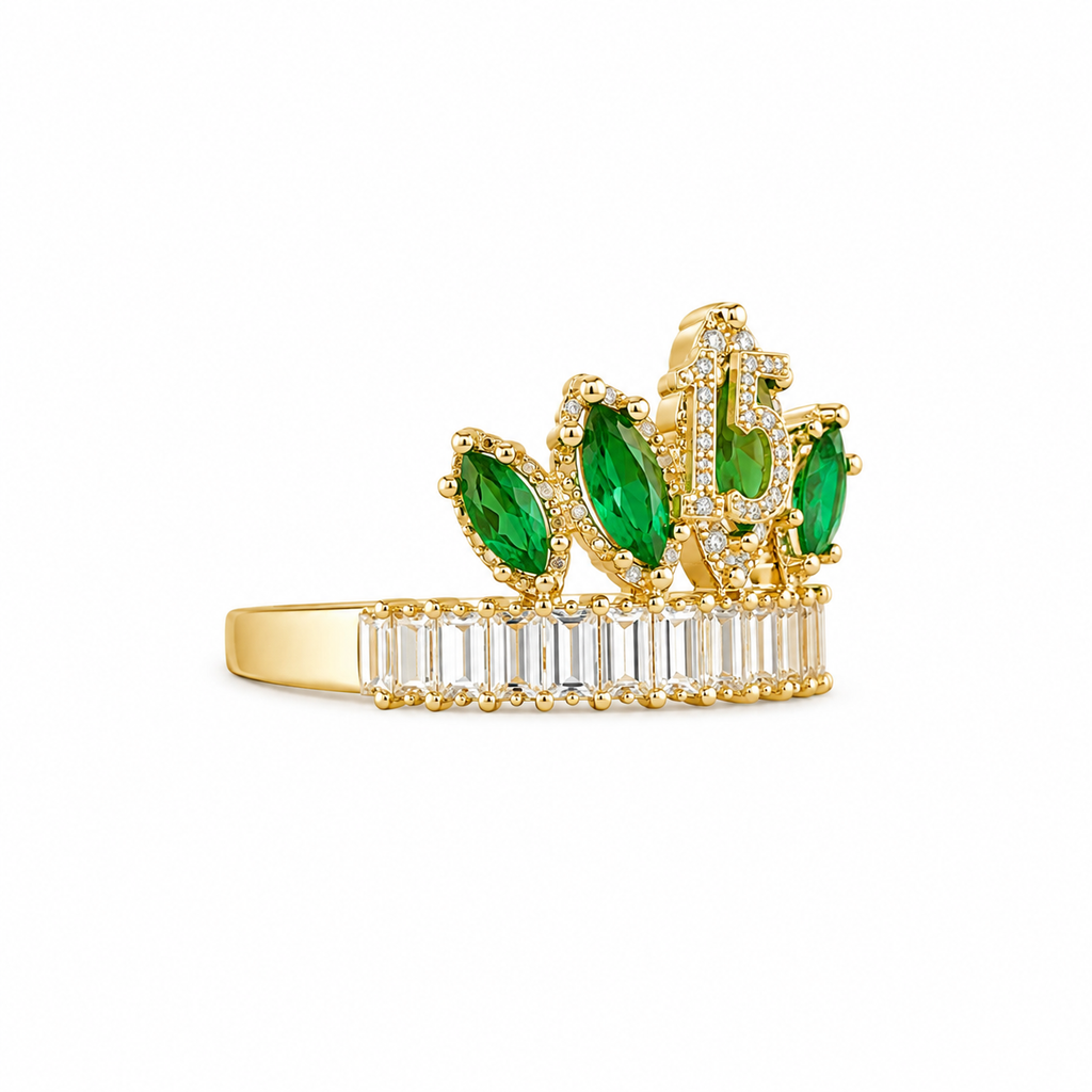 10K 15ANERA GREEN CROWN RING – 7 – JY Jewelry Wholesale