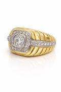 14K ELEGANT CZ TWO TONE RING – 11 – JY Jewelry Wholesale