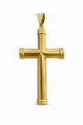 10K TUBE DESIGN CROSS PENDANT – MEDIUM – JY Jewelry Wholesale