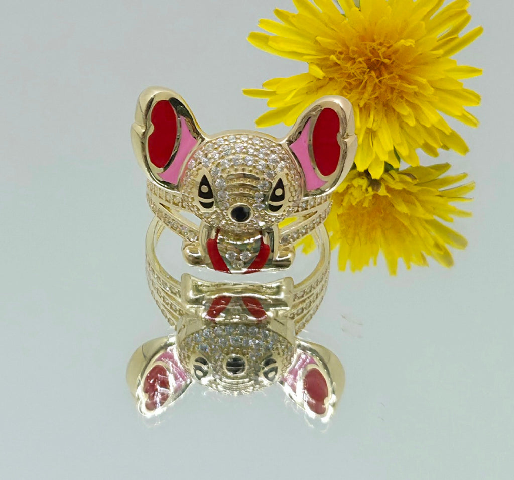 10K CZ PINK STITCH RING – 9 – JY Jewelry Wholesale