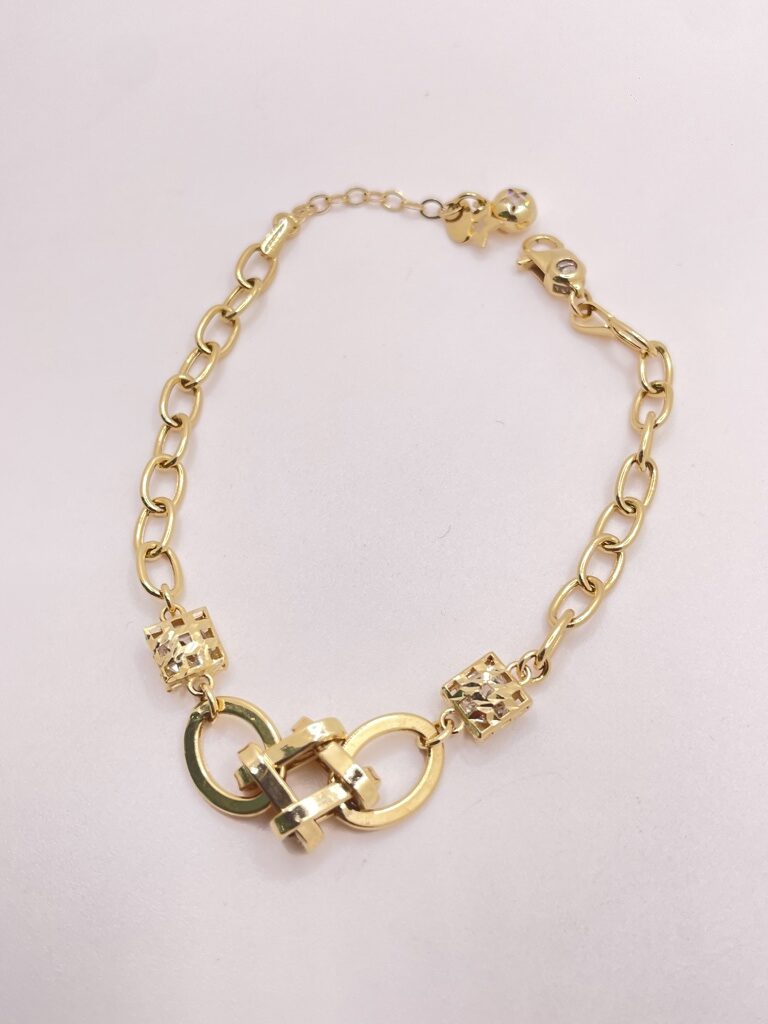 14K DELICATE BRACELET WITH SQUARES – 8" – JY Jewelry Wholesale