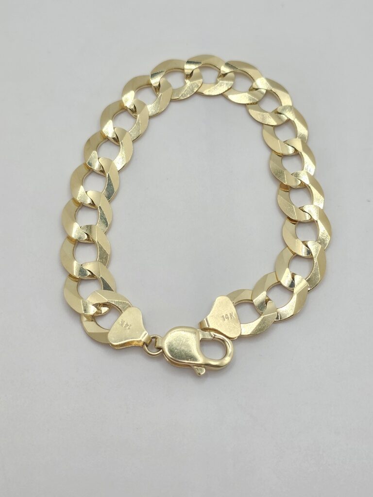 10K SPECIAL OFFER SOLID CUBAN CURB FLAT BRACELET – 7" 14MM – JY Jewelry Wholesale