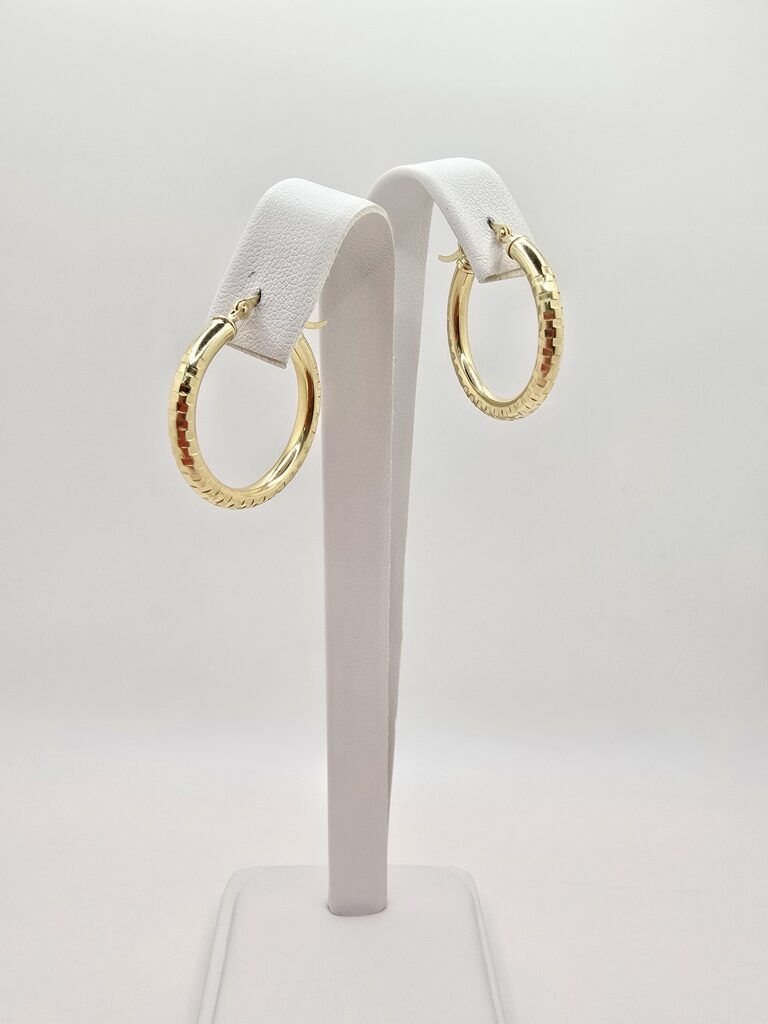 10K SQUARE CUT HOOPS EARRINGS – 3 3MM – JY Jewelry Wholesale