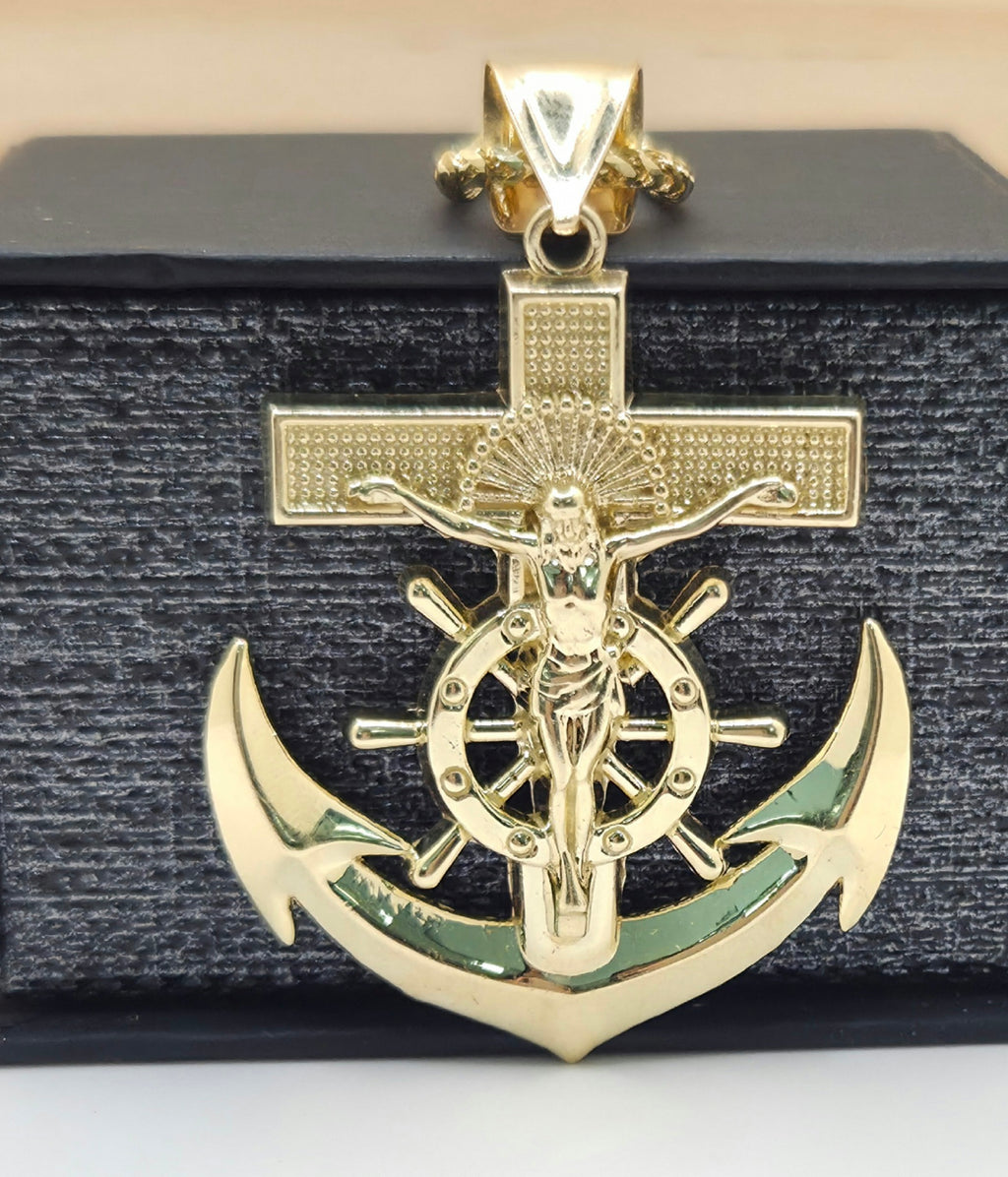 10K LARGE ANCHOR JESUS PENDANT – JY Jewelry Wholesale