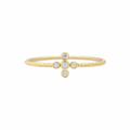 14K MODERN CROSS RING WITH CZ DETAILS – 7 – JY Jewelry Wholesale