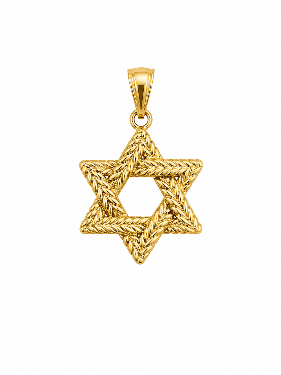 14K LEAVES DESIGN STAR OF DAVID PENDANT – JY Jewelry Wholesale