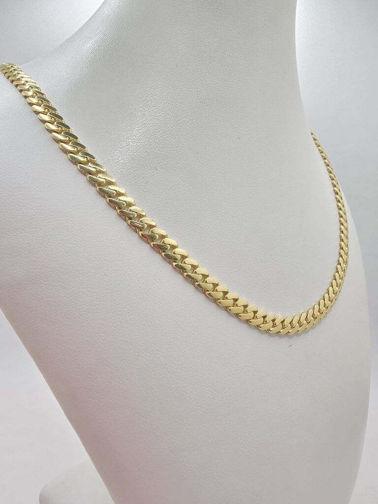10K CERTIFIED PLAIN MONACO CHAIN – 22" 5MM – JY Jewelry Wholesale