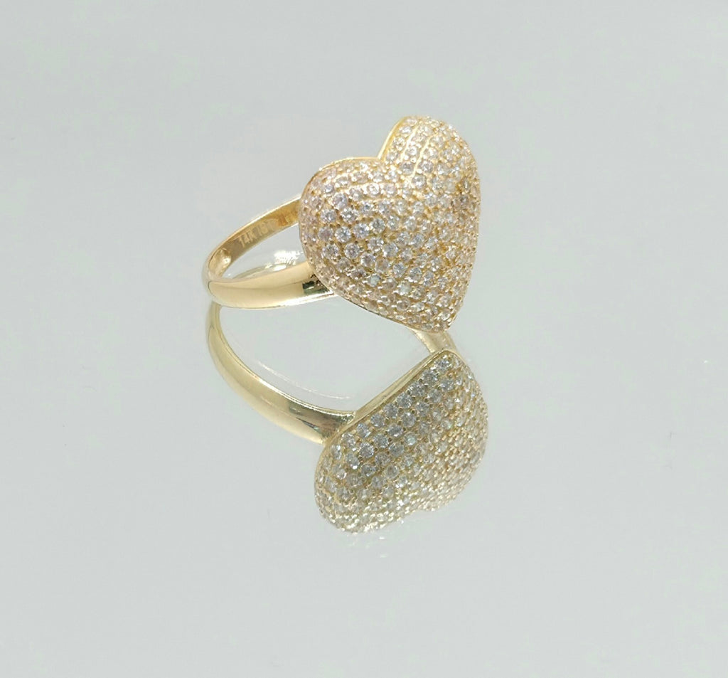 14K ELEGANT CZ HEART RING – 7 & 8 – JY Jewelry Wholesale