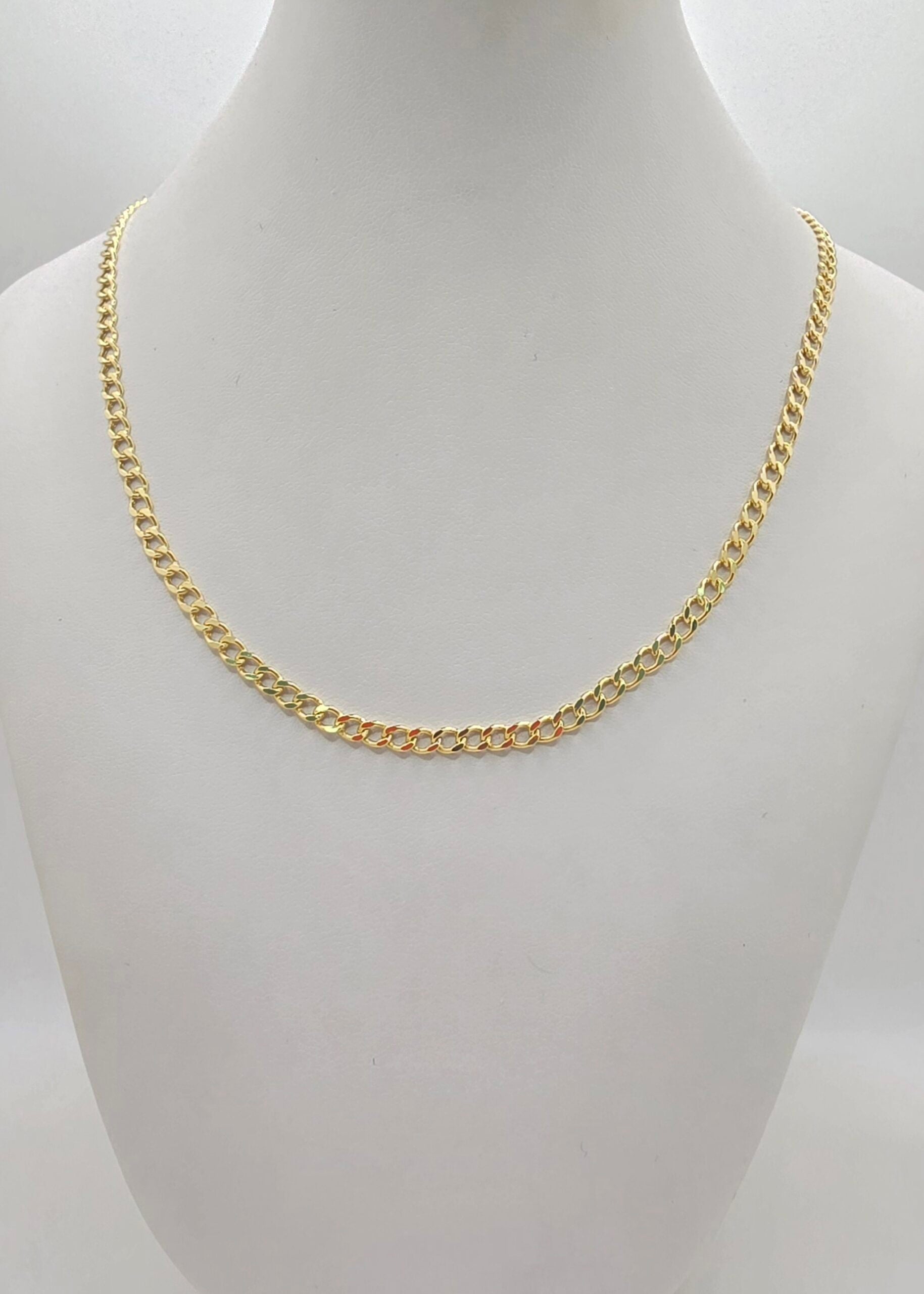 10K HOLLOW CUBAN CURB FLAT CHAIN – 24" 3.5MM – JY Jewelry Wholesale