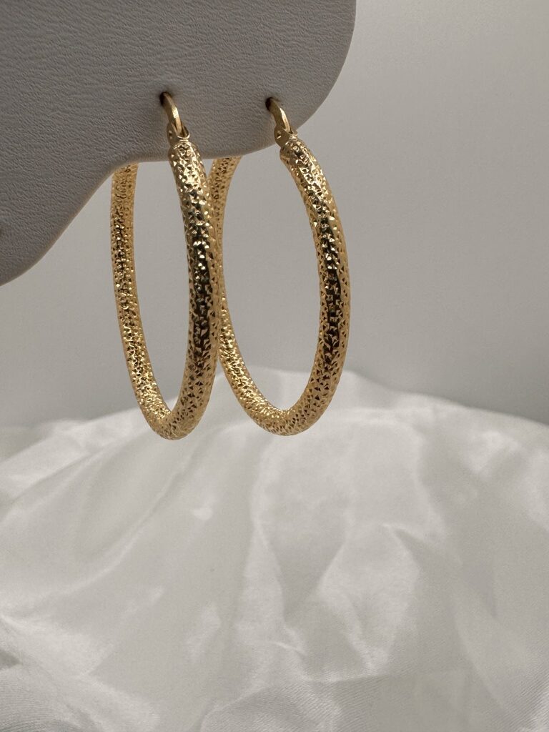 10K NEVADAS HOOPS EARRINGS – 5 3MM – JY Jewelry Wholesale