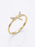 14K DELICATE RING OF A DRAGONFLY WITH DETAILS OF CZ – 7 – JY Jewelry Wholesale