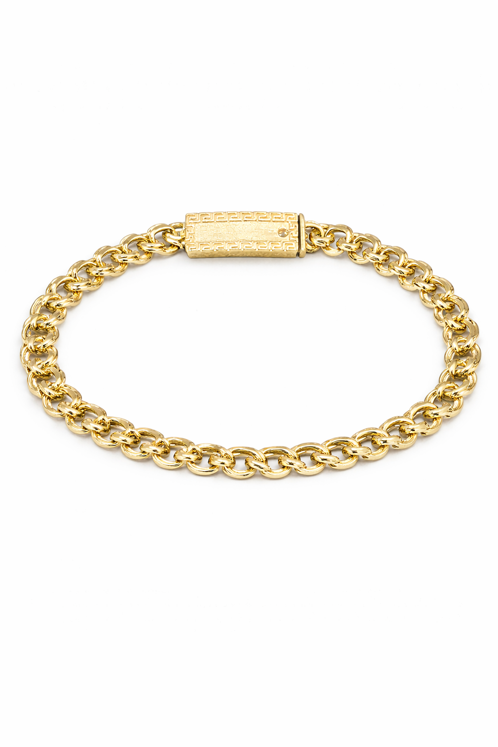 10K GREEK DESIGN SOLID CHINO BRACELET – 6MM 7.25" – JY Jewelry Wholesale