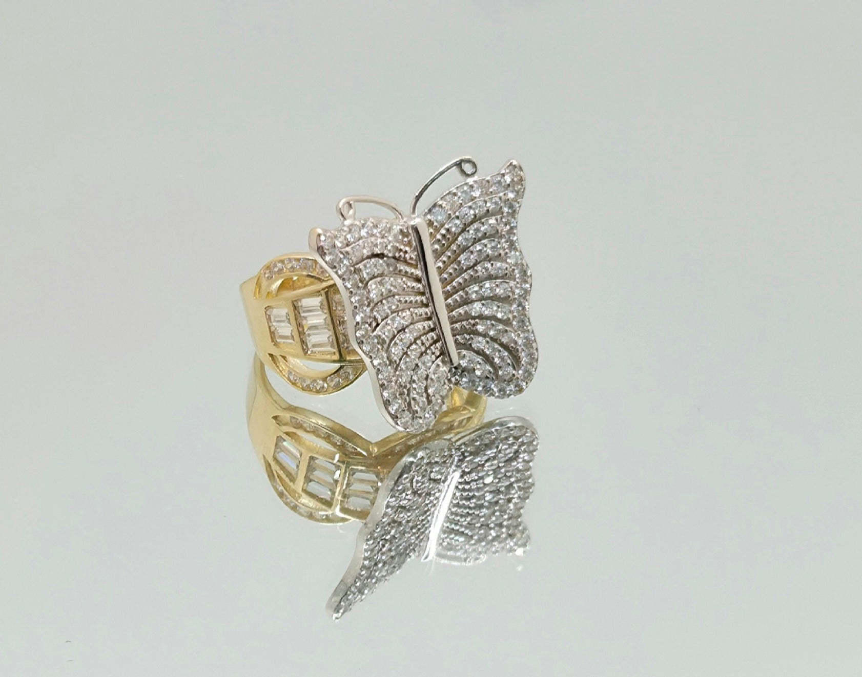 14K BIG CZ BUTTERFLY RING – 7 – JY Jewelry Wholesale