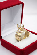 10K WOMEN'S ENGAGEMENT RING WITH DETAILS OF CZ – 7.5 – JY Jewelry Wholesale