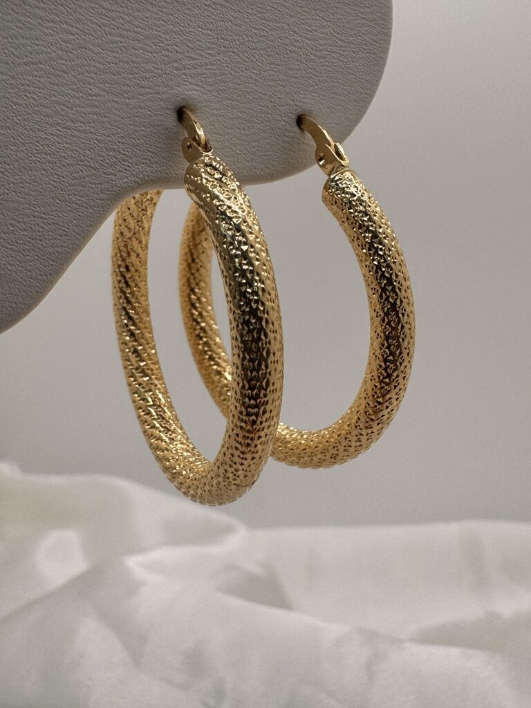 10K NEVADAS HOOPS EARRINGS – 5 4MM – JY Jewelry Wholesale