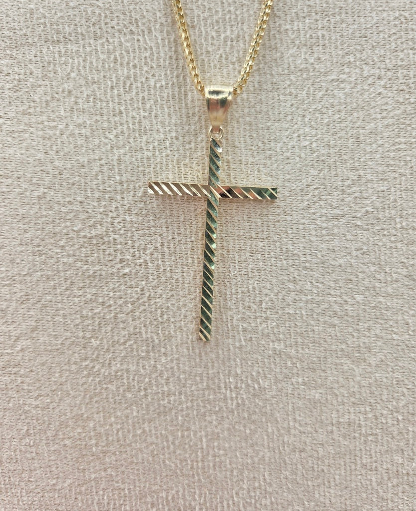10K DIAGONAL CUT CROSS PENDANT – JY Jewelry Wholesale